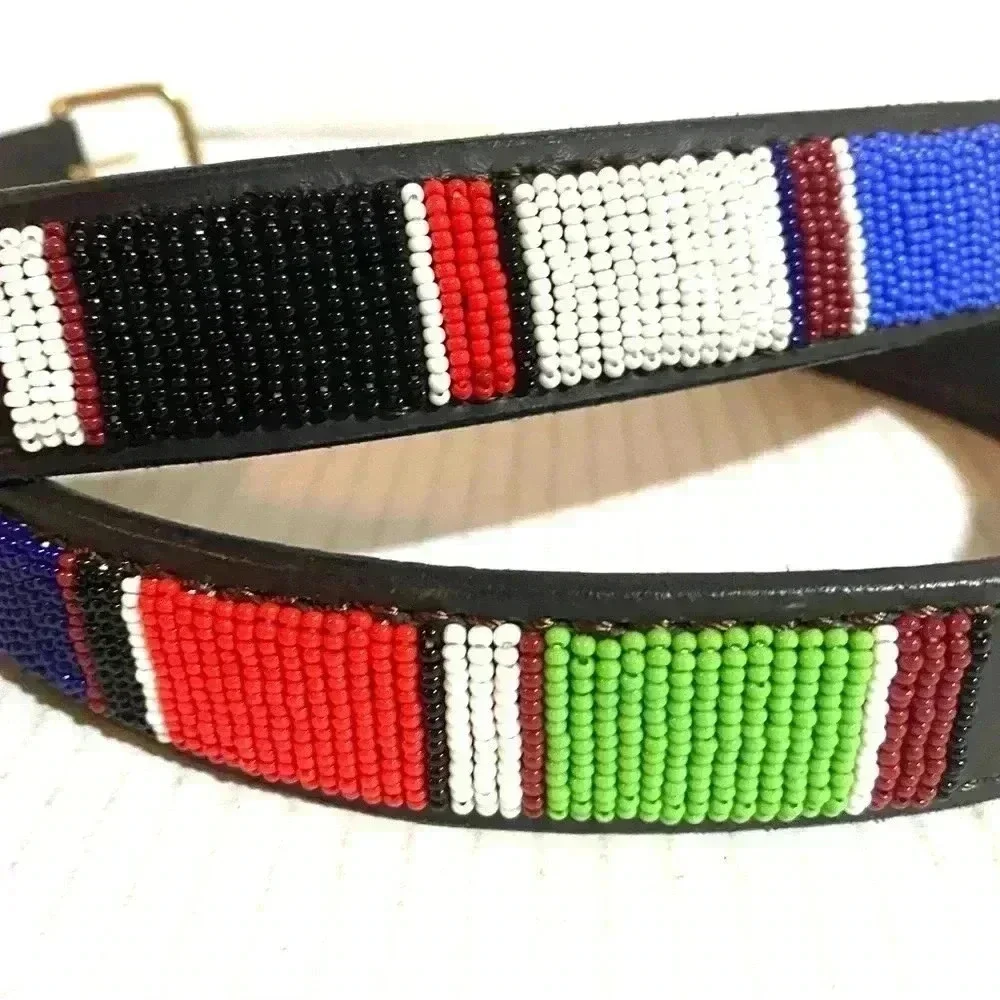 Handcrafted multicolors beaded unisex belt size 38